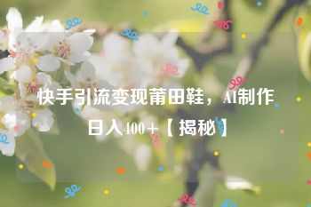 快手引流变现莆田鞋，AI制作日入400+【揭秘】