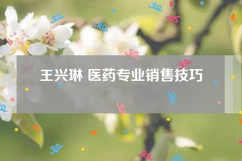 王兴琳 医药专业销售技巧