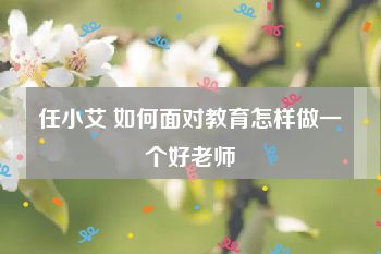 任小艾 如何面对教育怎样做一个好老师