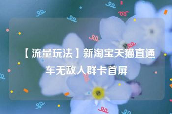 【流量玩法】新淘宝天猫直通车无敌人群卡首屏