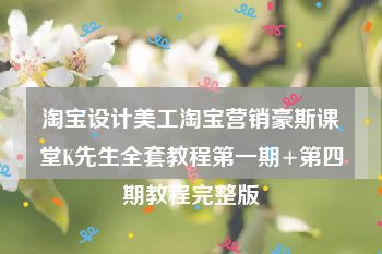淘宝设计美工淘宝营销豪斯课堂K先生全套教程第一期+第四期教程完整版