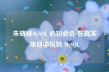 朱晓峰MySQL 必知必会 在真实项目中玩转 MySQL