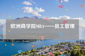 欧洲商学院MBA——员工管理