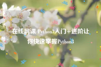 在线网课 Python3入门+进阶让你快速掌握Python3