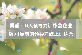 樊登·14天领导力训练营企业版,可复制的领导力线上训练营