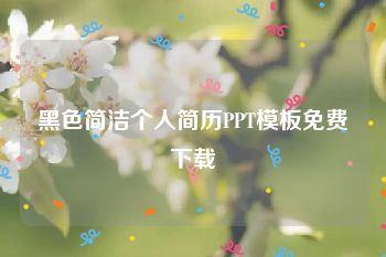 黑色简洁个人简历PPT模板免费下载