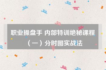 职业操盘手 内部特训绝秘课程（一）分时图实战法