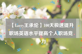 【Larry王承伦】100天极速提升职场英语水平提高个人职场竞争力
