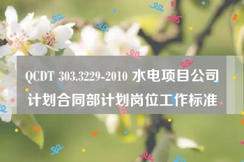 QCDT 303.3229-2010 水电项目公司计划合同部计划岗位工作标准