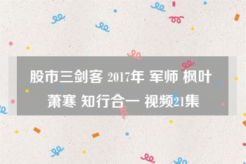 股市三剑客 2017年 军师 枫叶 萧寒 知行合一 视频21集