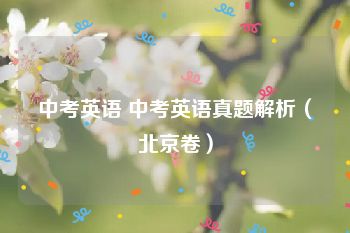 中考英语 中考英语真题解析（北京卷）
