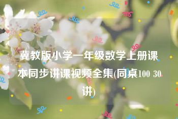 冀教版小学一年级数学上册课本同步讲课视频全集(同桌100 30讲)