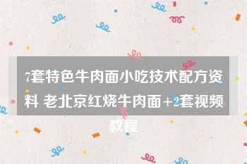 7套特色牛肉面小吃技术配方资料 老北京红烧牛肉面+2套视频教程