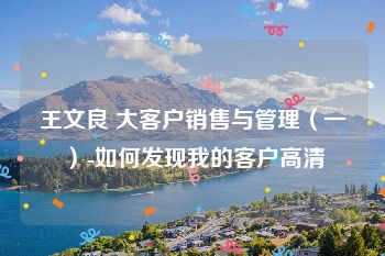 王文良 大客户销售与管理（一）-如何发现我的客户高清