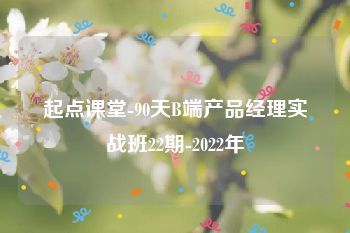 起点课堂-90天B端产品经理实战班22期-2022年