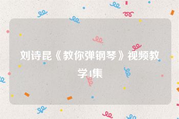刘诗昆《教你弹钢琴》视频教学4集