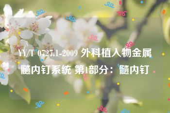 YY/T 0727.1-2009 外科植入物金属髓内钉系统 第1部分：髓内钉