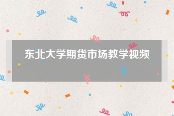 东北大学期货市场教学视频