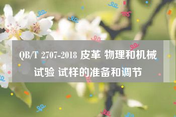 QB/T 2707-2018 皮革 物理和机械试验 试样的准备和调节