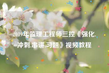 2019年监理工程师三控《强化.冲刺.串讲.习题》视频教程