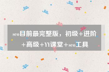 seo目前最完整版，初级+进阶+高级+YY课堂+seo工具