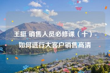 王挺 销售人员必修课（十）-如何进行大客户销售高清