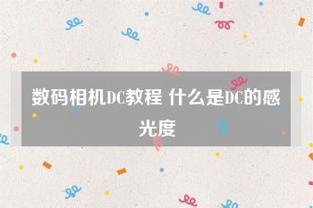 数码相机DC教程 什么是DC的感光度