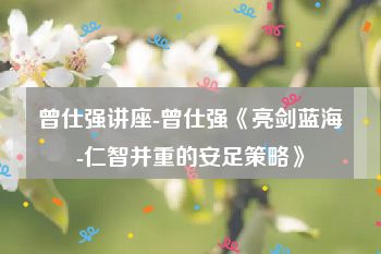 曾仕强讲座-曾仕强《亮剑蓝海-仁智并重的安足策略》