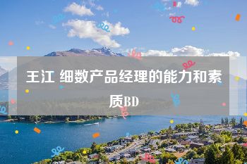 王江 细数产品经理的能力和素质BD