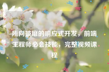 所向披靡的响应式开发，前端工程师必会技能，完整视频课程