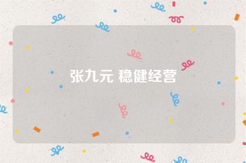 张九元 稳健经营