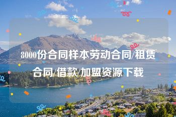 8000份合同样本劳动合同/租赁合同/借款/加盟资源下载