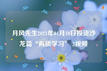 月风先生2021年04月10日投资沙龙篇“再谈学习” 2视频