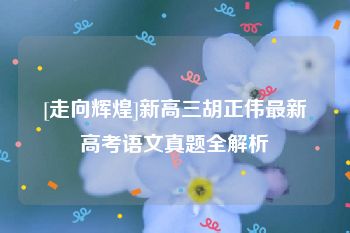[走向辉煌]新高三胡正伟最新高考语文真题全解析