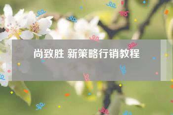 尚致胜 新策略行销教程