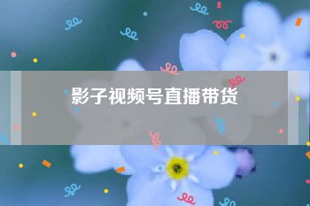 影子视频号直播带货