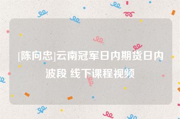 [陈向忠]云南冠军日内期货日内波段 线下课程视频