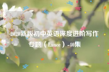 2020新版初中英语深度进阶写作专题（Lance）-40集