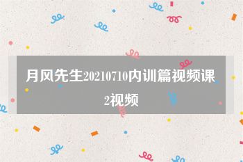 月风先生20210710内训篇视频课 2视频