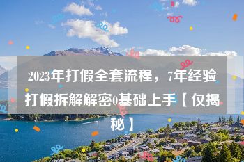 2023年打假全套流程，7年经验打假拆解解密0基础上手【仅揭秘】