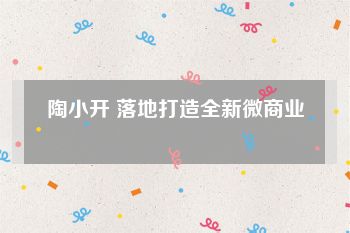 陶小开 落地打造全新微商业
