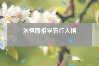 刘恒面相学五行人格