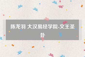 陈龙羽 大汉易经学院-文王圣卦