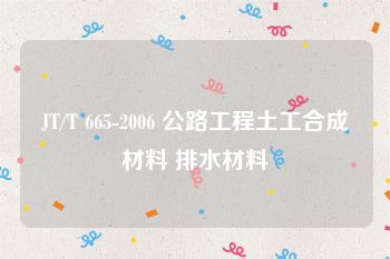 JT/T 665-2006 公路工程土工合成材料 排水材料