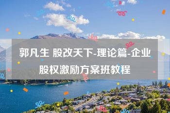 郭凡生 股改天下-理论篇-企业股权激励方案班教程