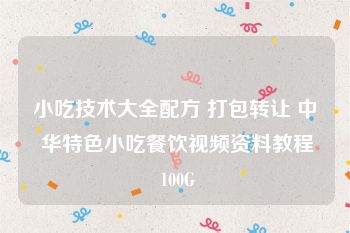 小吃技术大全配方 打包转让 中 华特色小吃餐饮视频资料教程 100G