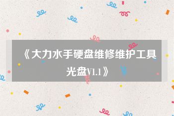 《大力水手硬盘维修维护工具光盘V1.1》