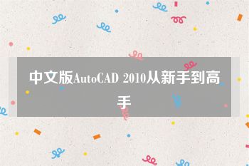 中文版AutoCAD 2010从新手到高手