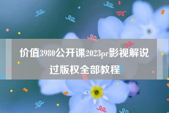 价值3980公开课2023pr影视解说过版权全部教程