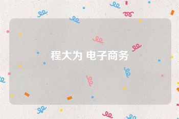 程大为 电子商务
